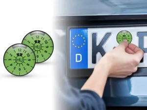 TUV Plaketten Hauptuntersuchung Nummernschild Grün